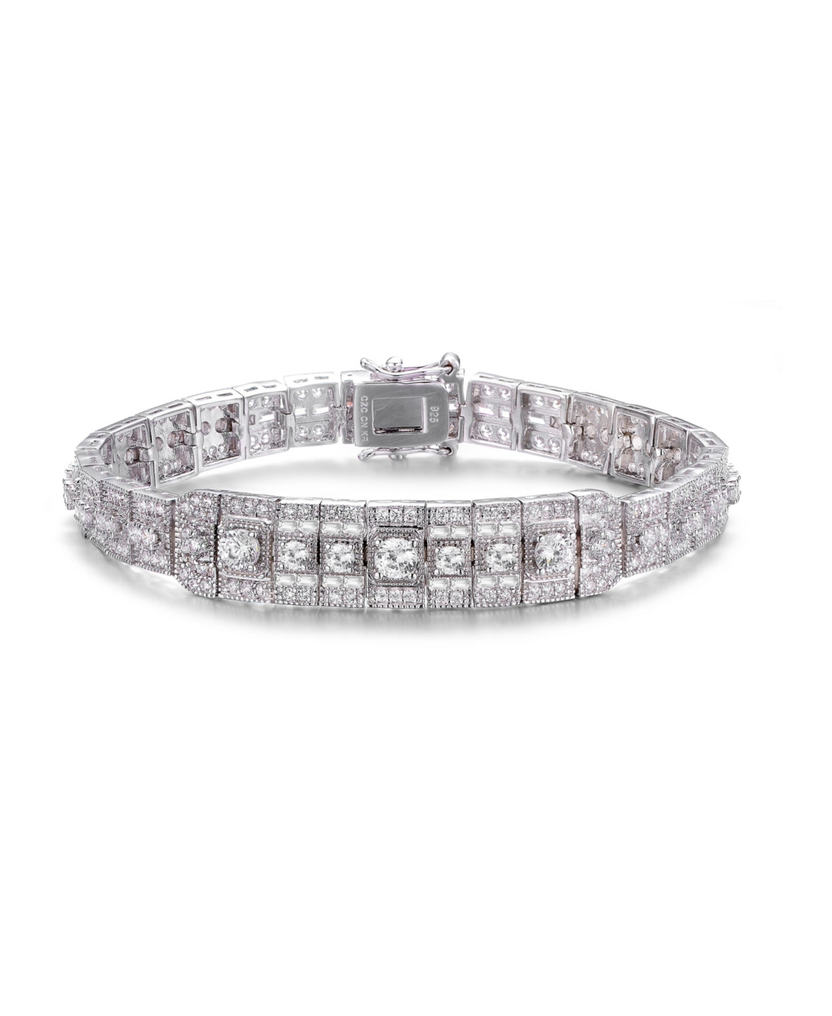 Sterling Silver Cubic Zirconia Elegant Bracelet - Clear