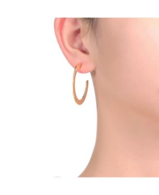 14K Gold Plated Large Open Hoop Earrings