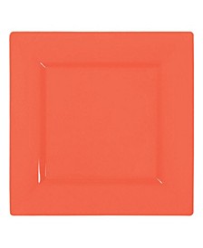 9.5" Tropical Coral Square Plastic Dinner Plates (120 Plates)