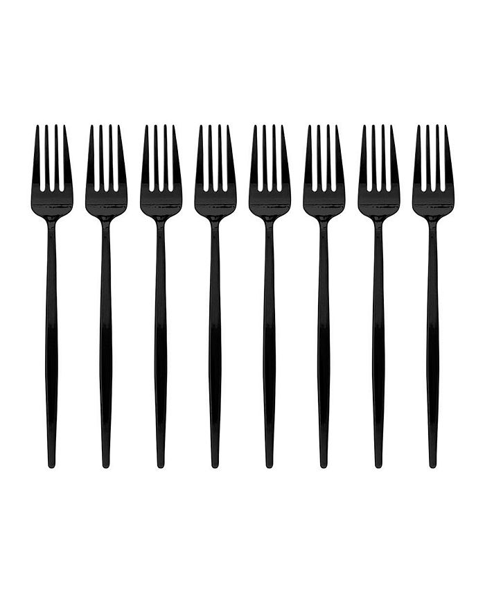 Smarty Had A Party Solid Black Moderno Disposable Plastic Dessert Forks