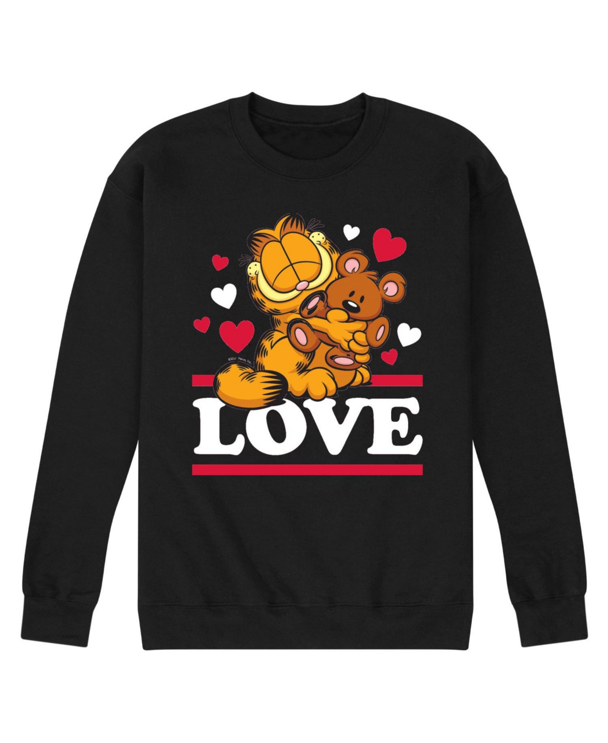 Airwaves Men's Garfield Love Fleece Sweatshirt In Black