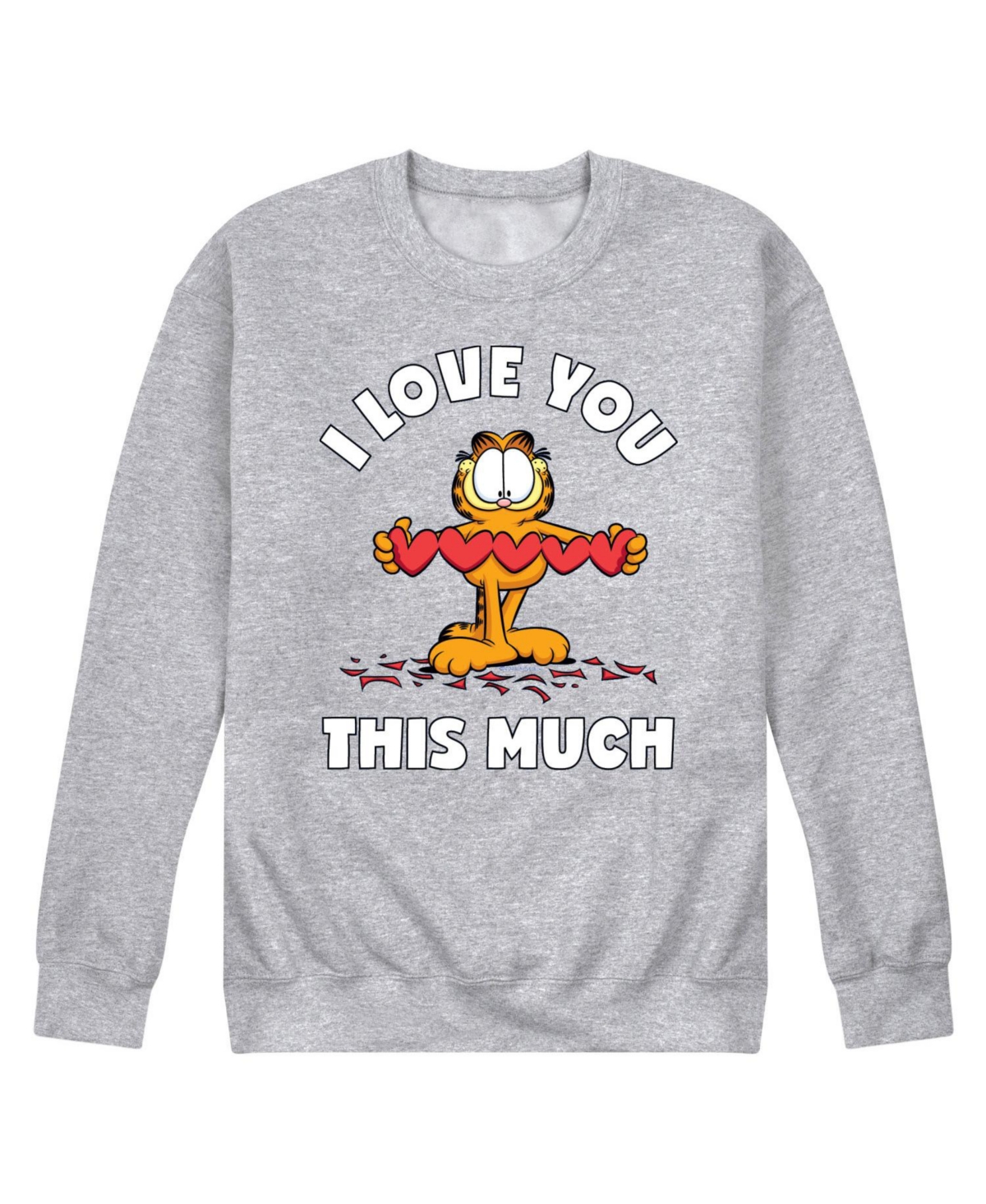 Airwaves Men's Garfield Love You This Much Fleece Sweatshirt In Gray