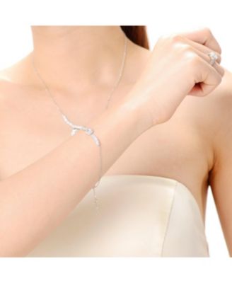 Sterling Silver Cubic Zirconia Center Stone Bracelet