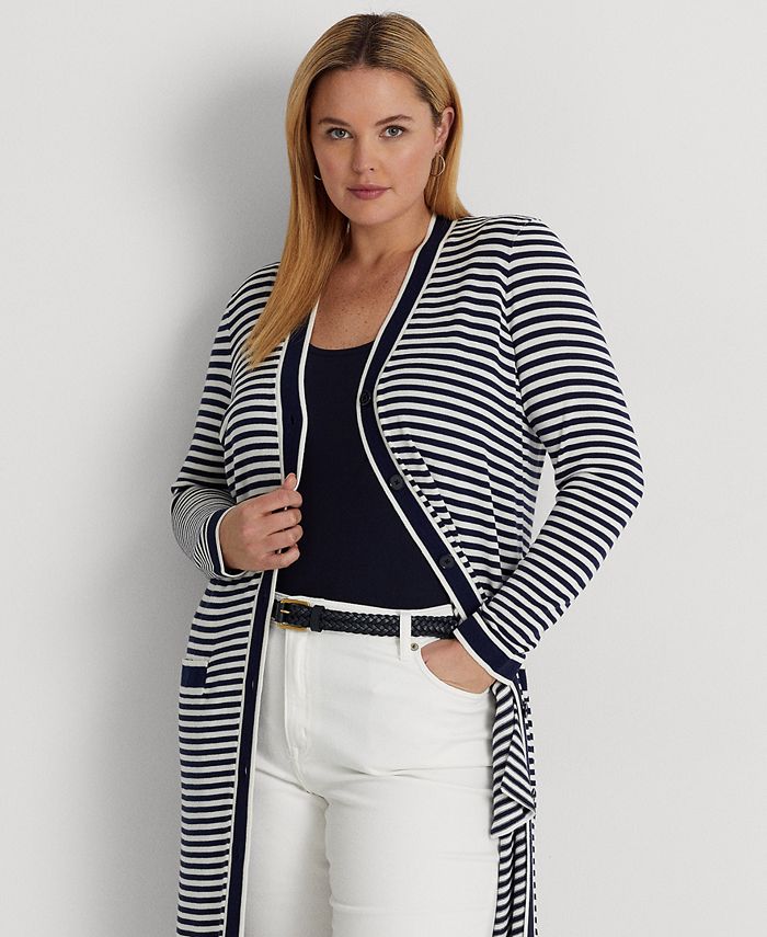 Plus size hotsell striped cardigan