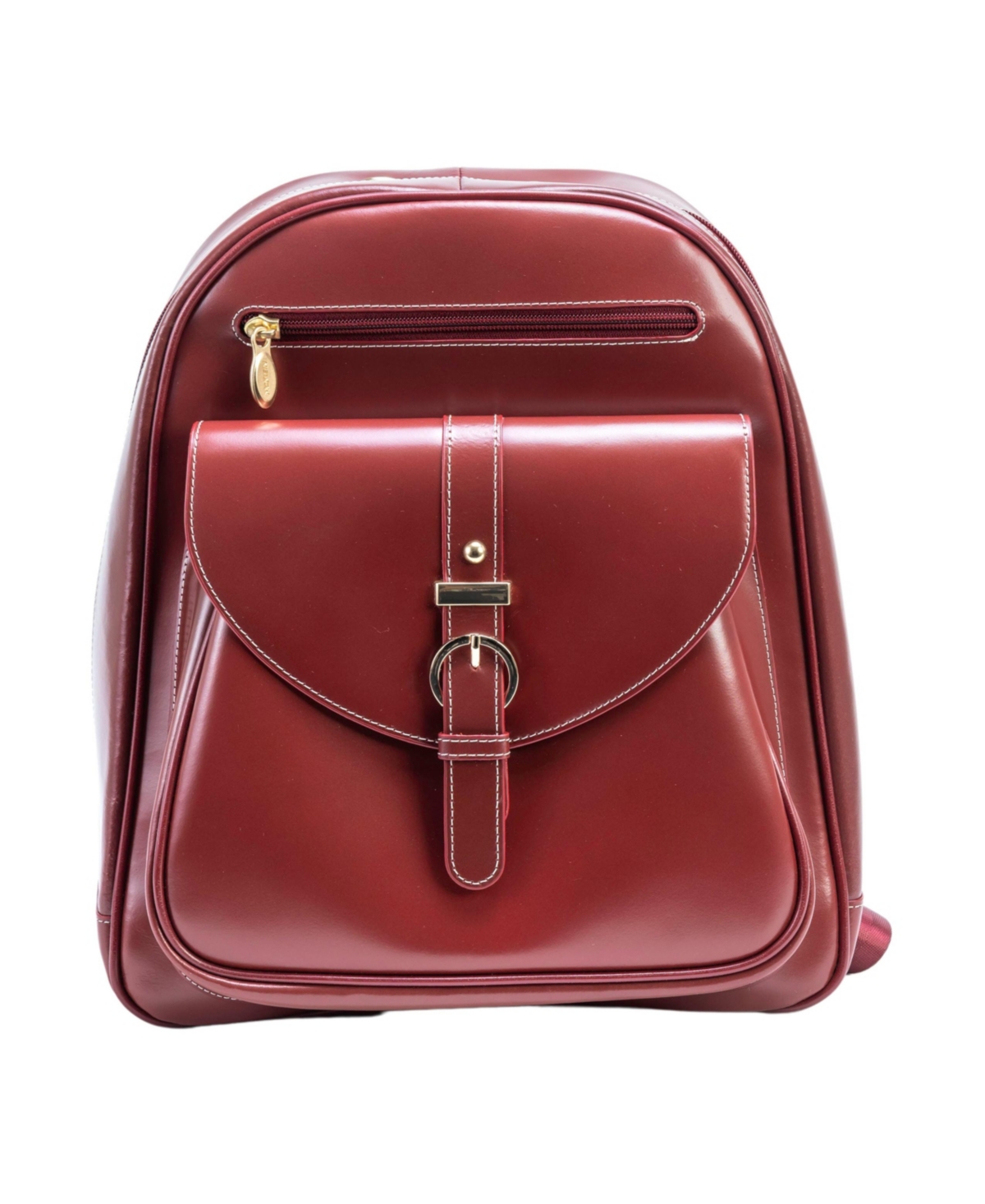 Moline Leather Business Laptop Tablet Backpack - Red