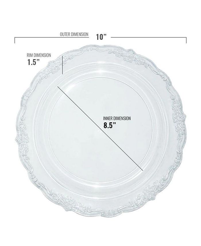 Smarty Had A Party 10" Clear Vintage Round Disposable Plastic Dinner