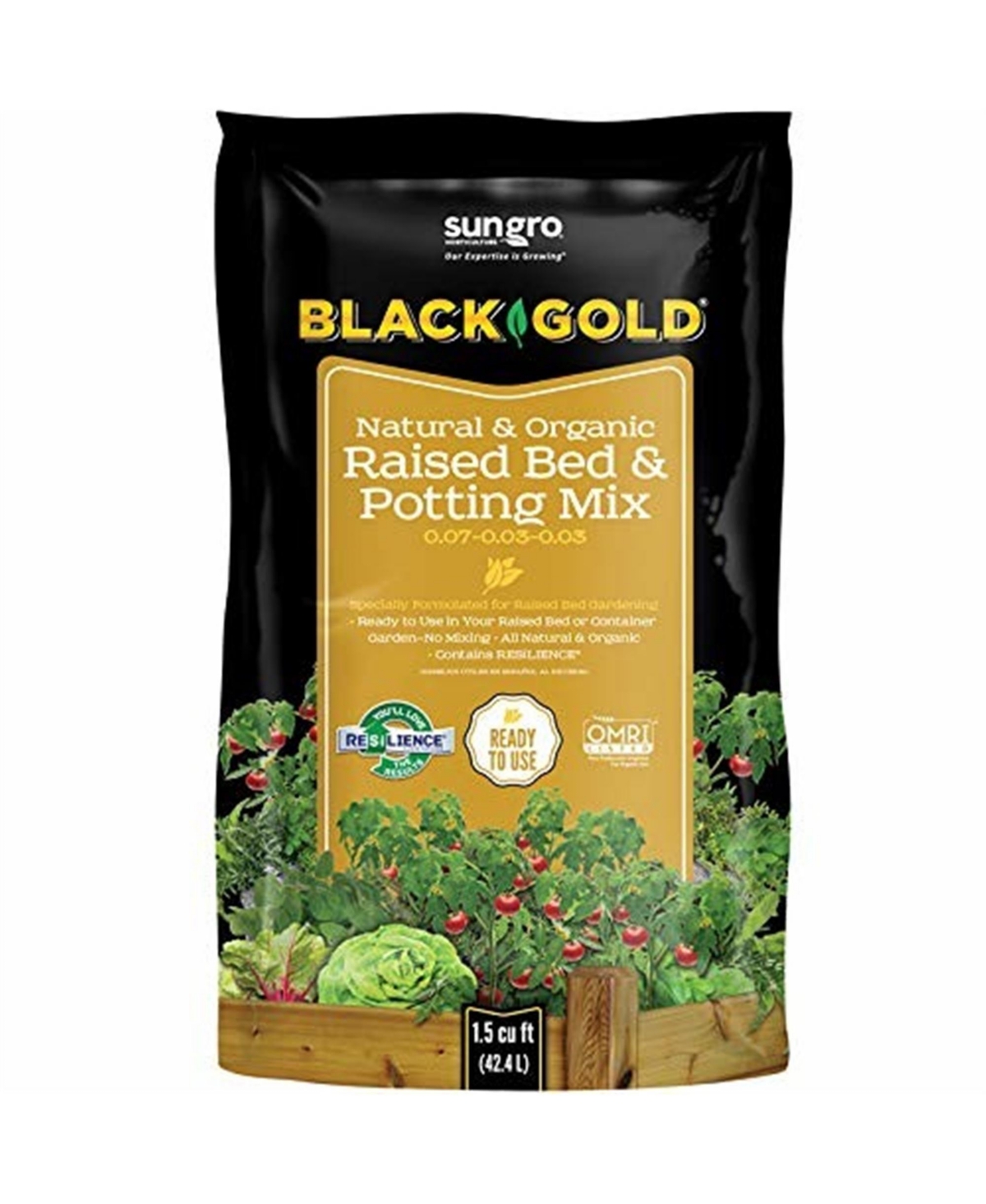 Black Gold Natural & Organic Bed & Pott Mix, 1.5-Cu. Ft. - Qty 1