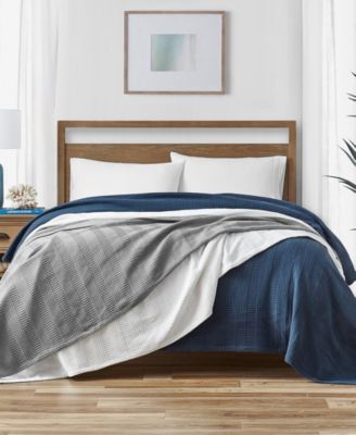 Nautica Rope Stripe Woven Cotton Blanket, Full/Queen