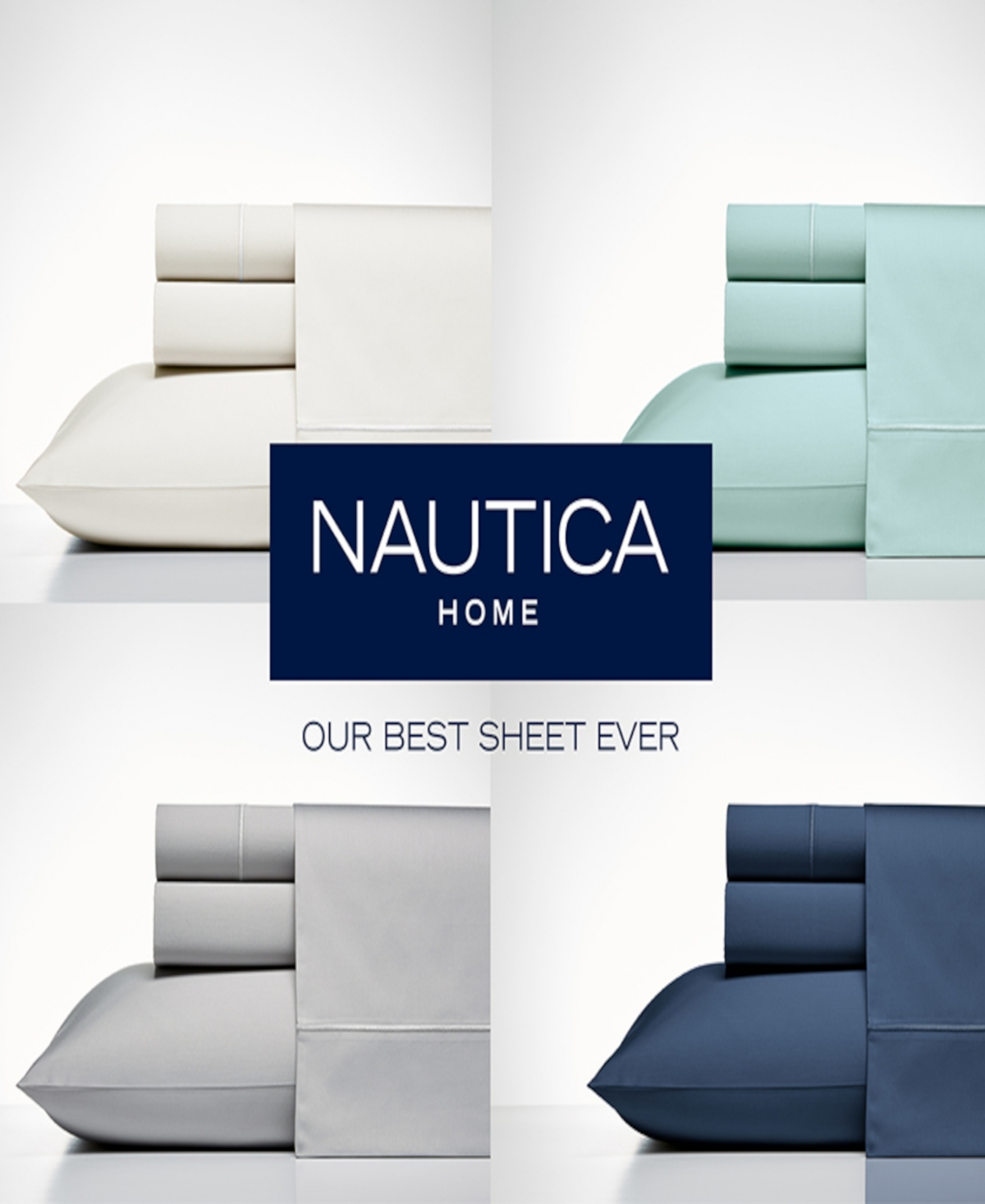 Nautica Regatta 400 Thread Count Cotton Sateen 4-Piece Sheet Set, King