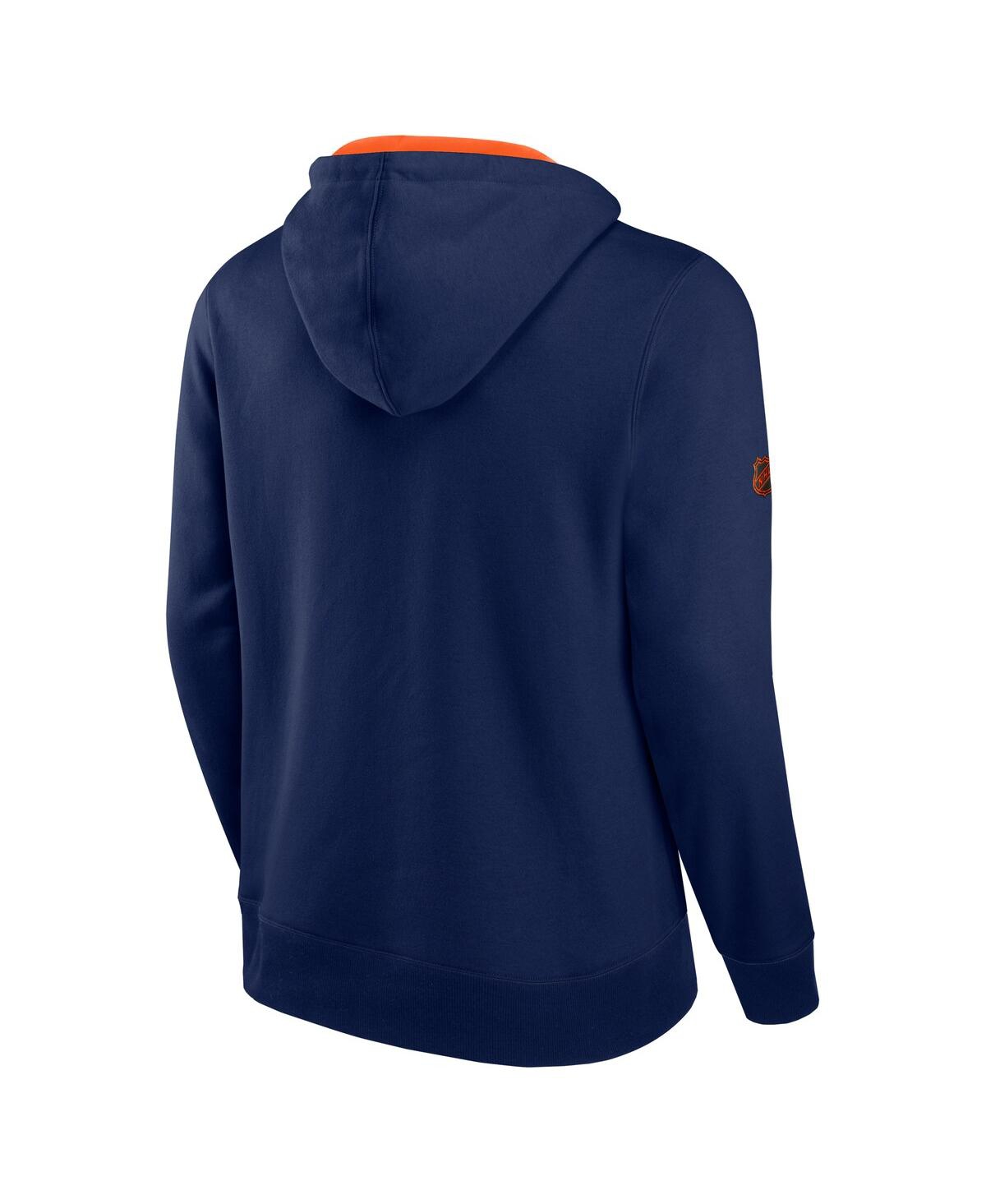 Shop Fanatics Men's  Navy, Orange New York Islanders Special Edition 2.0 Team Logo Pullover Hoodie In Navy,orange