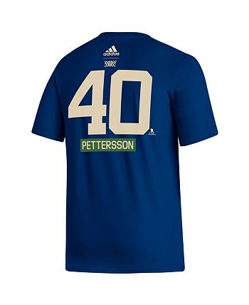 Men's adidas Elias Pettersson Navy Vancouver Canucks Reverse Retro 2.0 Name  & Number T-Shirt