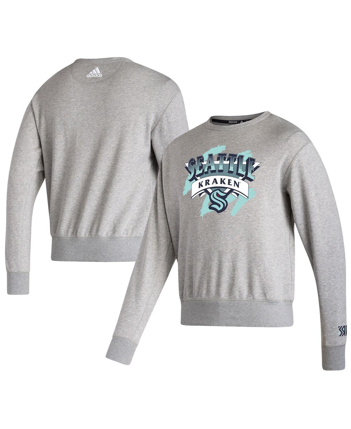Shop Adidas Originals Men's Adidas Gray Seattle Kraken Reverse Retro 2.0 Vintage-like Pullover Sweatshirt