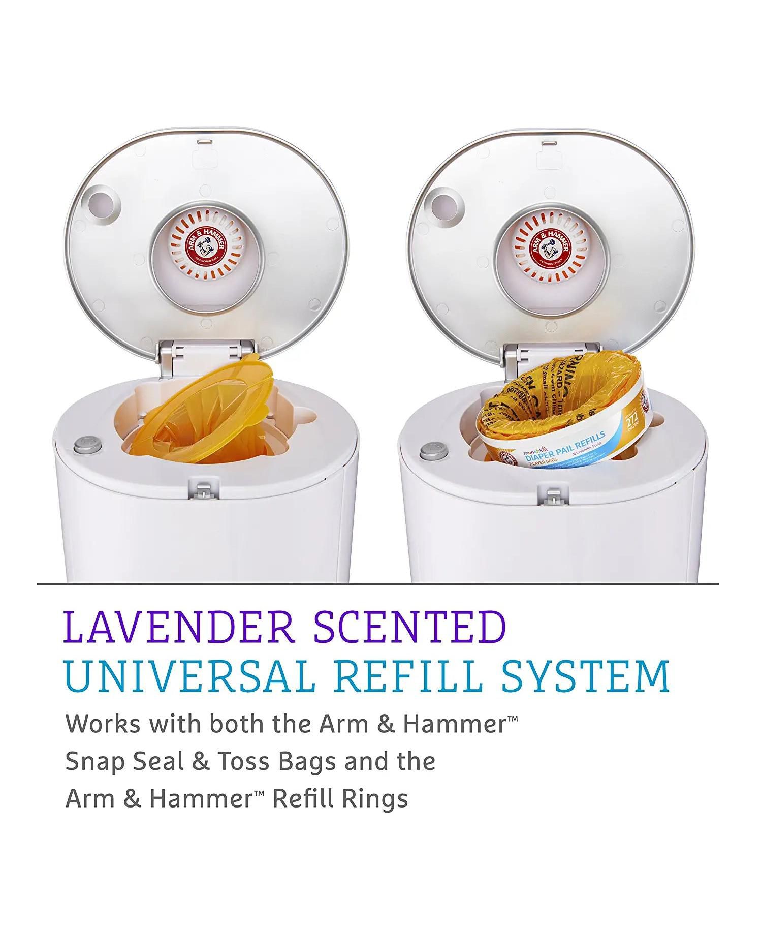 Baby Step Diaper Pail Powered by Arm & Hammer, White