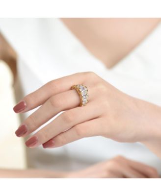 Sterling Sivlver Gold Plated Cubic Zirconia Vintage Ring