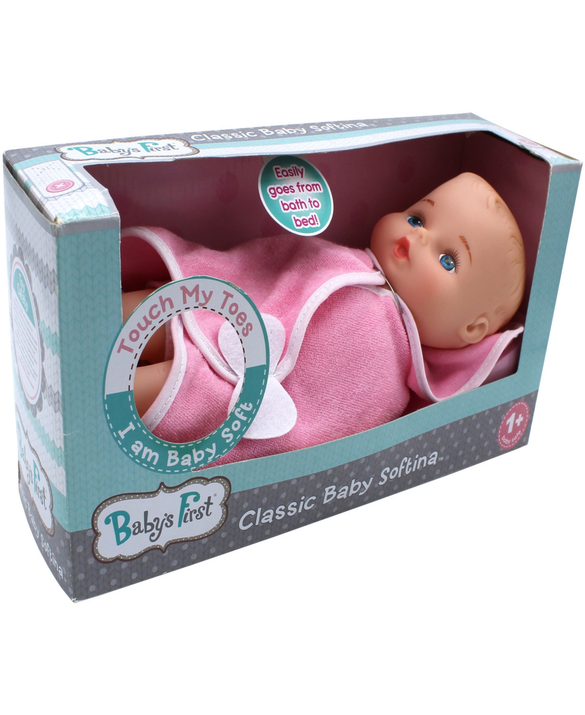 Baby's First By Nemcor Babies' Bath Time With Softina Pink Toy Doll In Multi