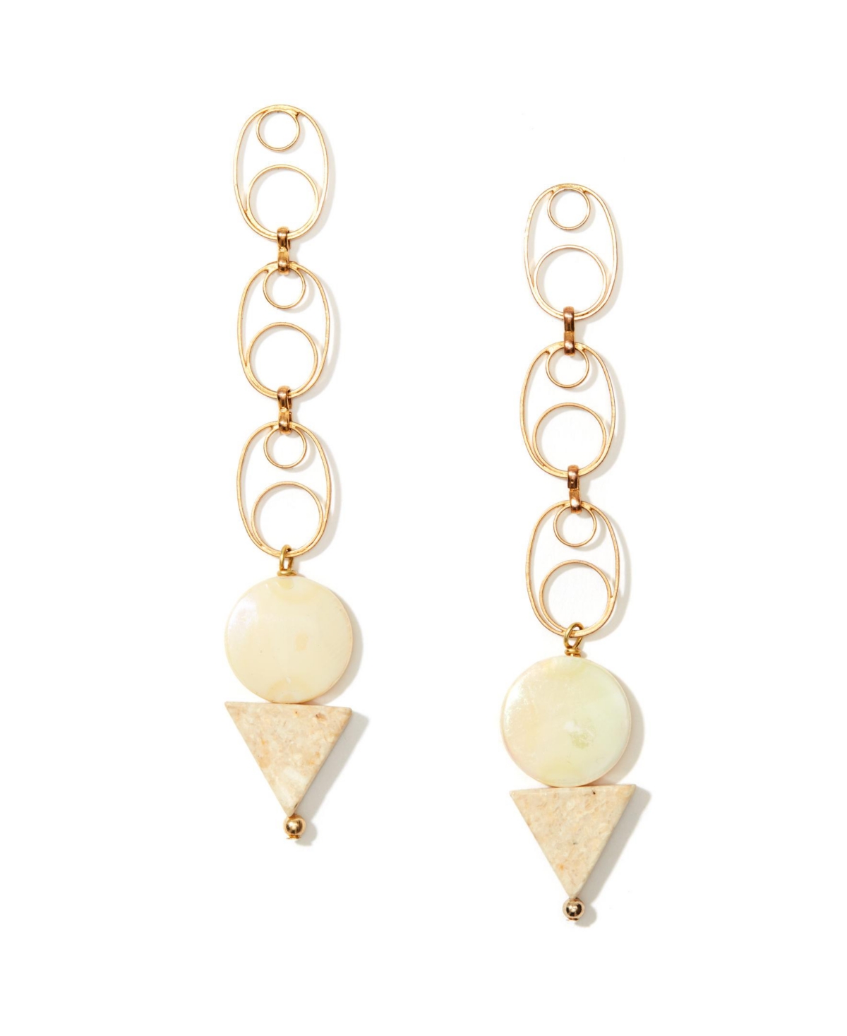 Nectar Nectar New York Minimal Whirlpool Drop Earrings In Gold Plated