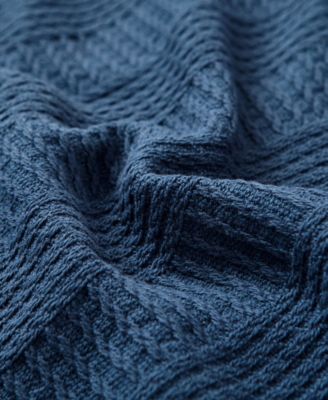 Nautica Rope Stripe Woven Cotton Reversible Blanket, Twin
