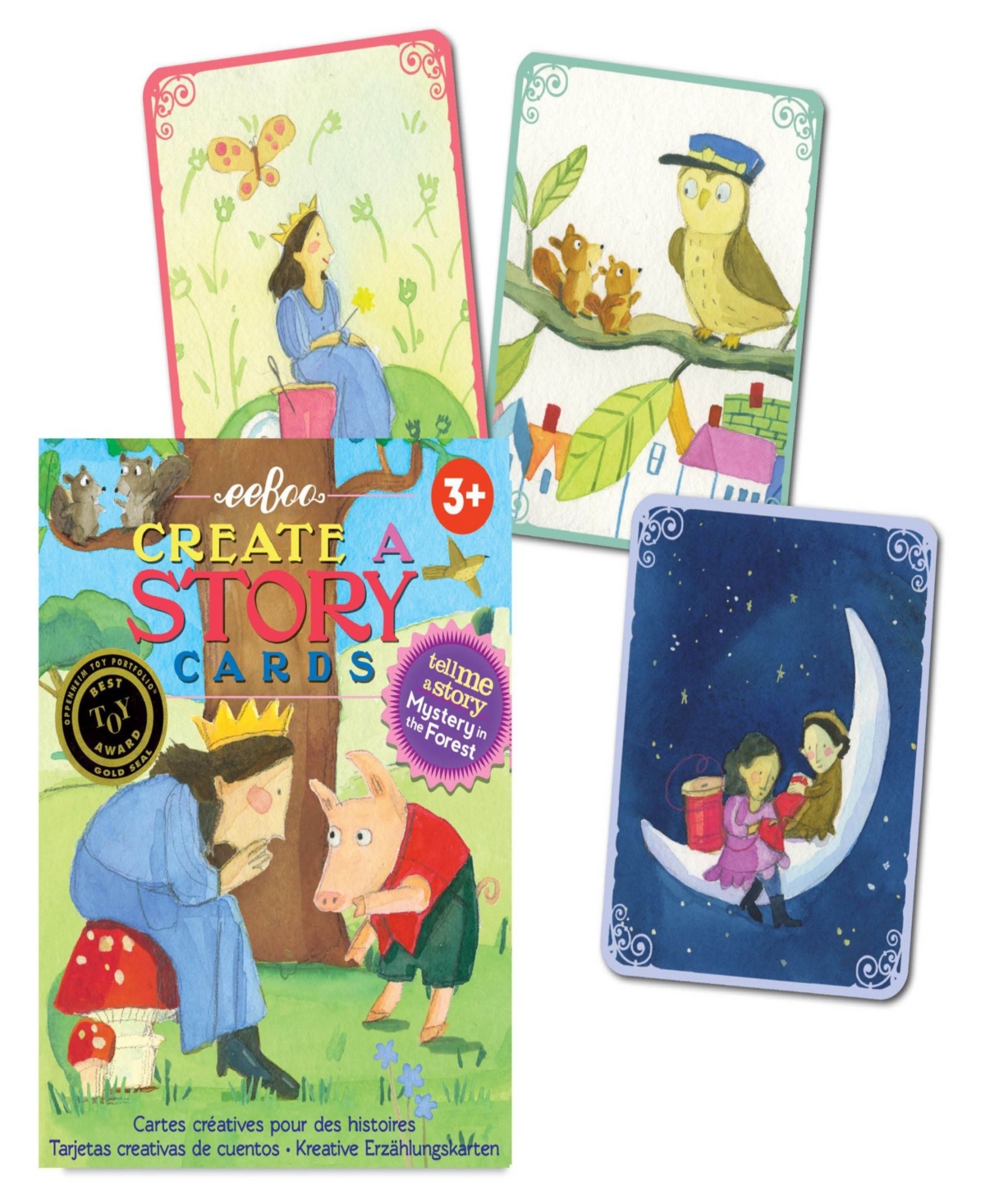 Shop Eeboo Mystery In The Forest Create A Story Pre-literacy Cards Set, 36 Piece In Multi