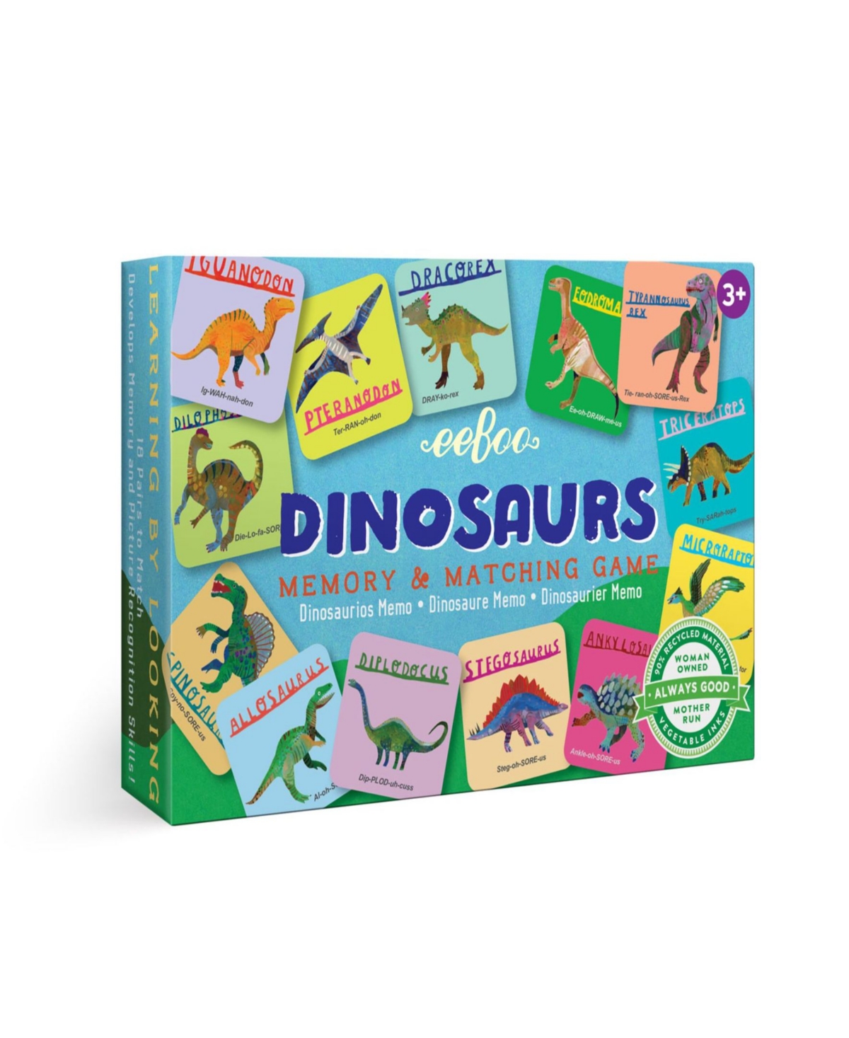 Shop Eeboo Dinosaurs Little Memory And Matching Game In Multi