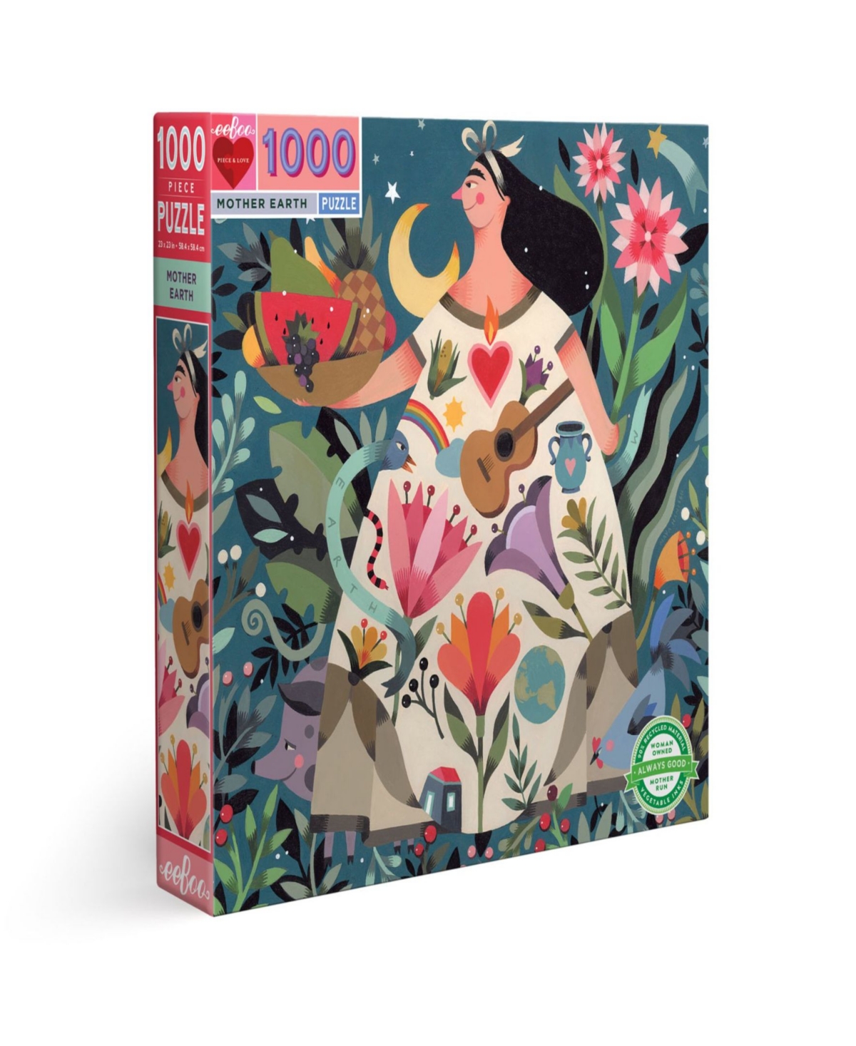 Eeboo Piece And Love Mother Earth 1000 Piece Square Adult Jigsaw Puzzle Set In Multi
