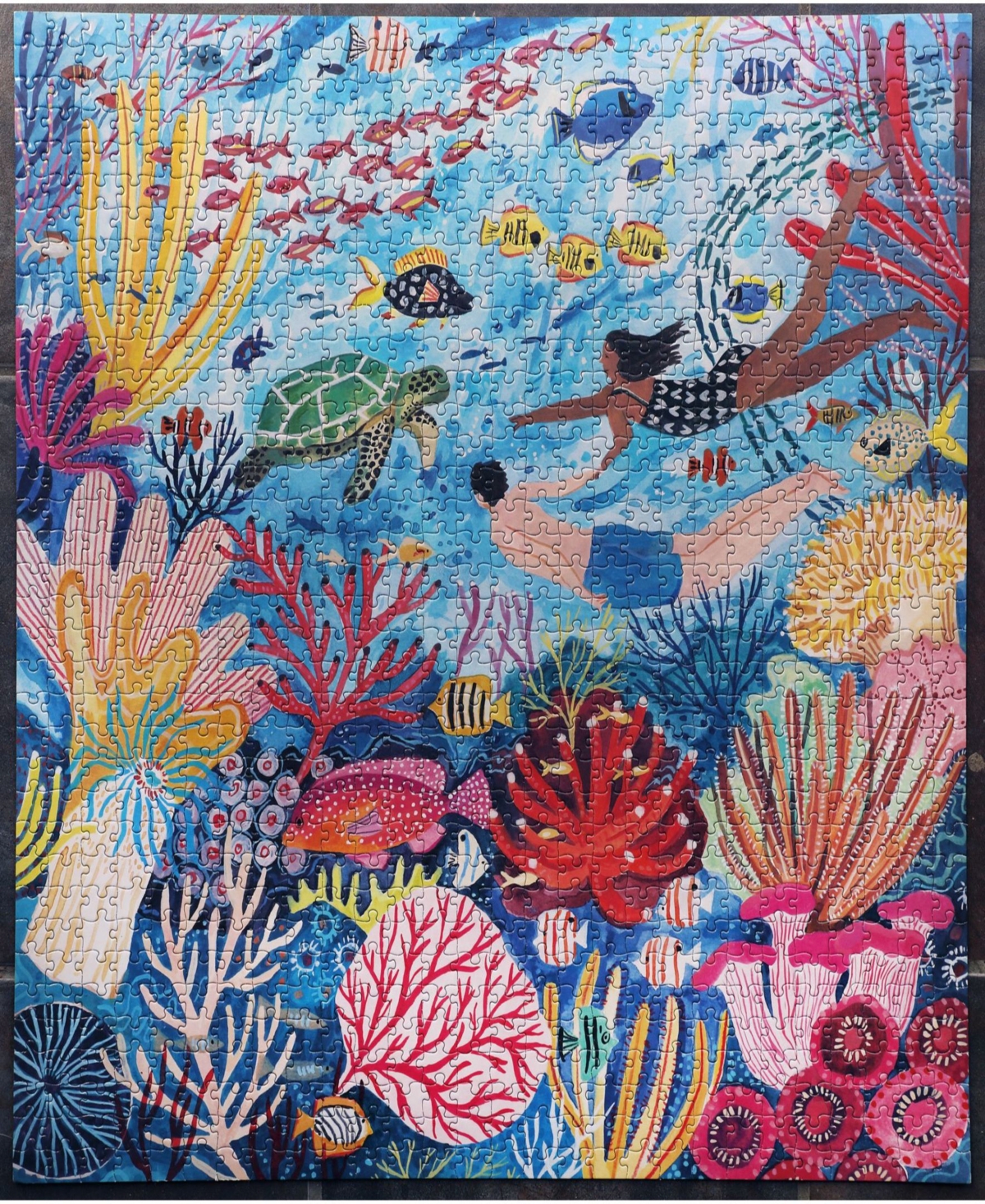 Eeboo Piece And Love Coral Reef 1000 Piece Square Adult Jigsaw Puzzle Set In Multi