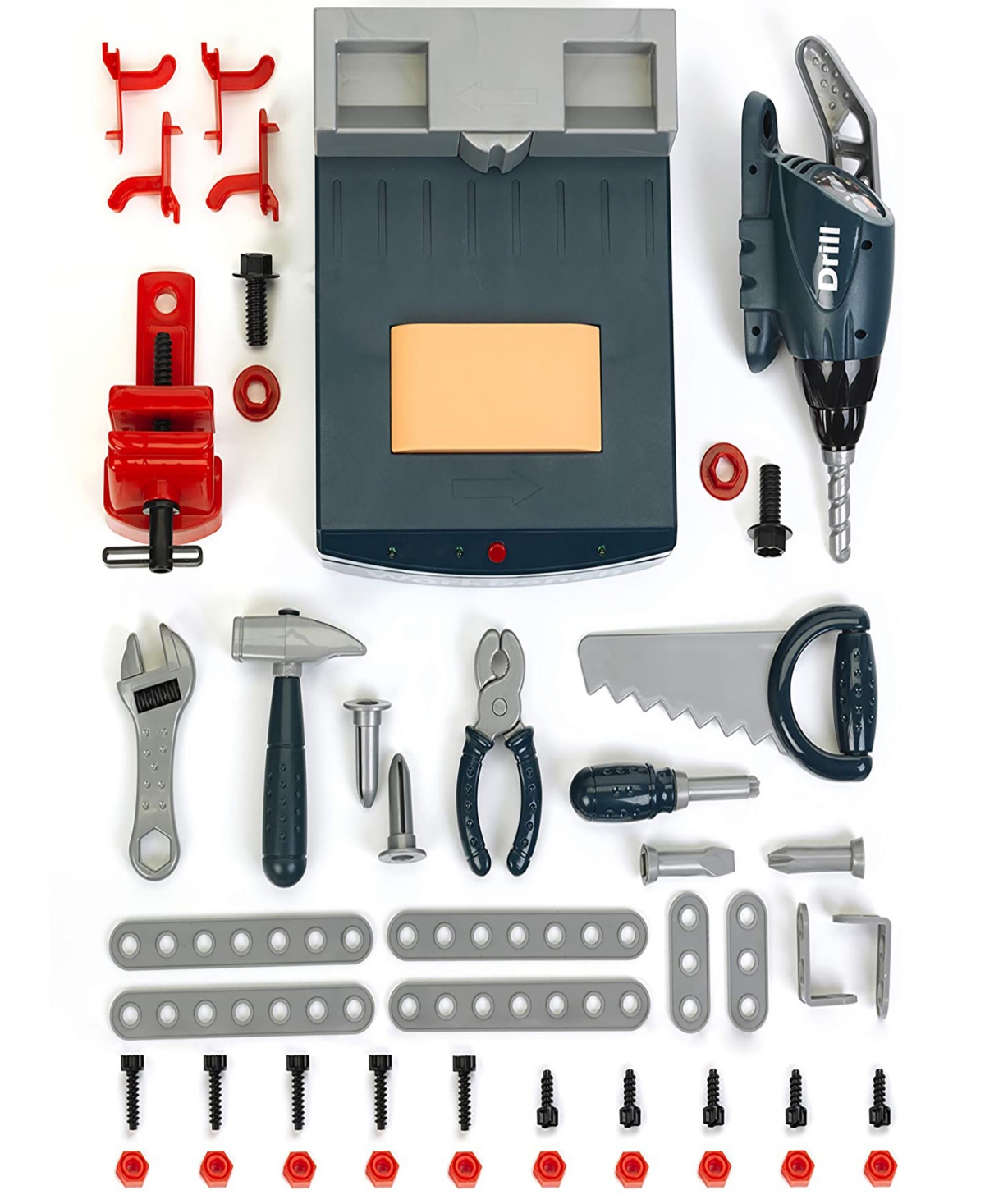 Bosch Adjustable Height Pretend Play Workbench Tool Play Set, 48 Piece In Multi