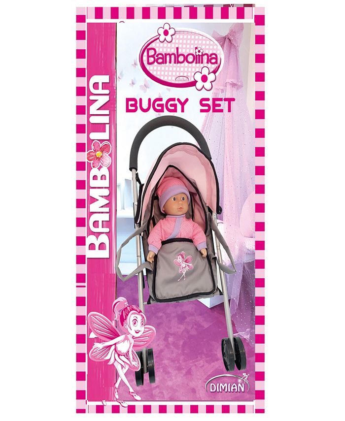 DIMIAN Bambolina Buggy Soft Doll Carrier Cot Kids Pretend Play 2 Piece Set Macy's