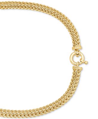 Citrine (5-1/4 ct. t.w.) & White Topaz (7/8 ct. t.w.) Weave Link 18" Collar Necklace set in 14k Gold-Plated Sterling Silver