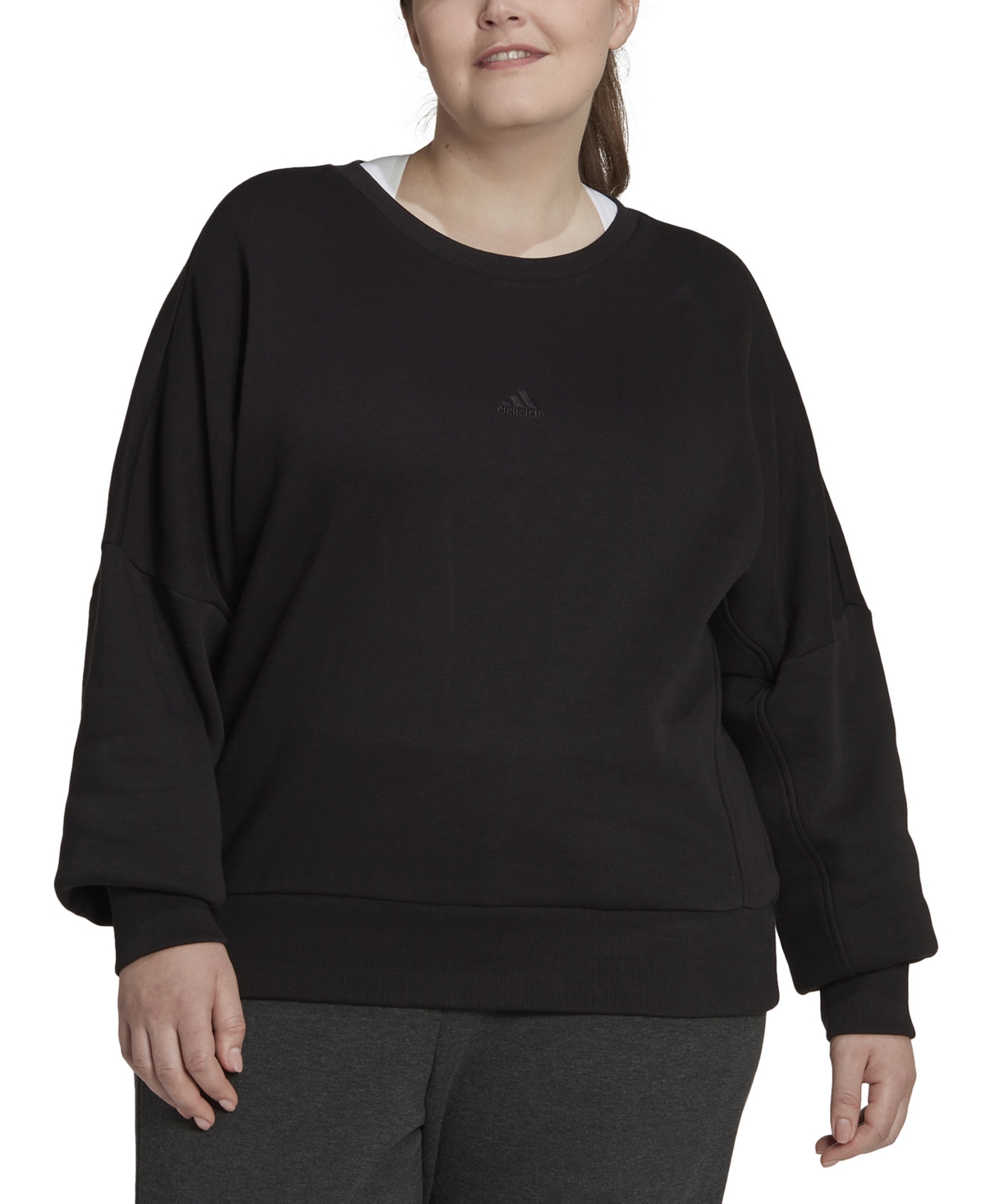  adidas Plus Size All Season Fleece Logo Sweatshirt