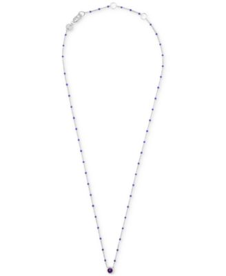 Birthstone Gemstone Necklace in Sterling Silver, 16" + 2" extender