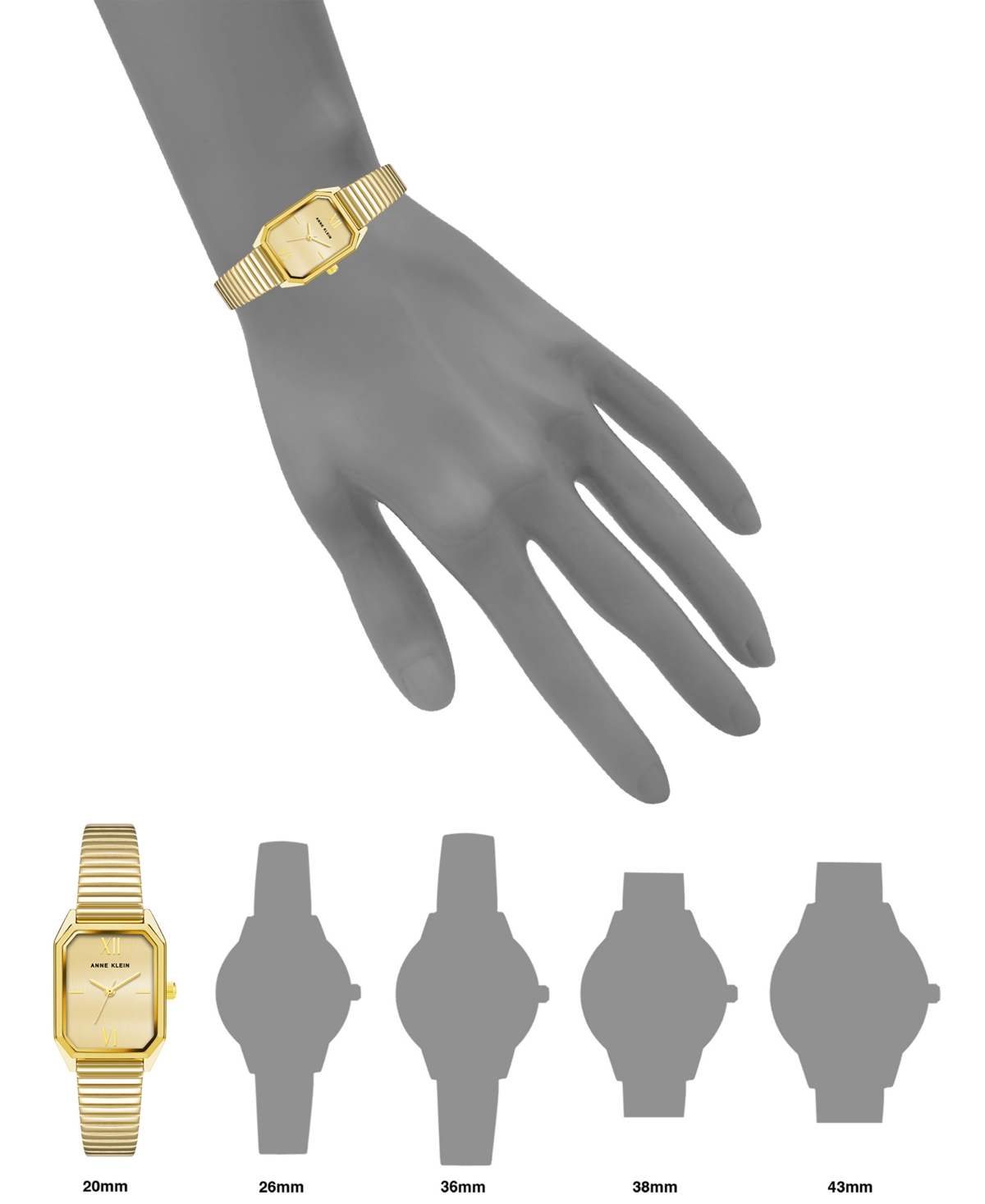 Shop Anne Klein Women's Octagon Gold-tone Stainless Steel Watch, 35mm