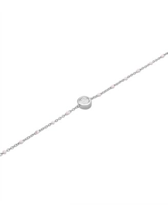 Aquamarine (1/5 ct. t.w.) & Enamel Bead Link Bracelet in Sterling Silver (Also in Additional Gemstones)