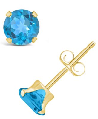 Gemstone Stud Earrings in 10k Yellow Gold