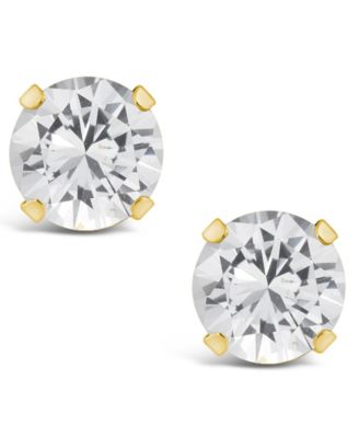 Gemstone Stud Earrings in 10k Yellow Gold
