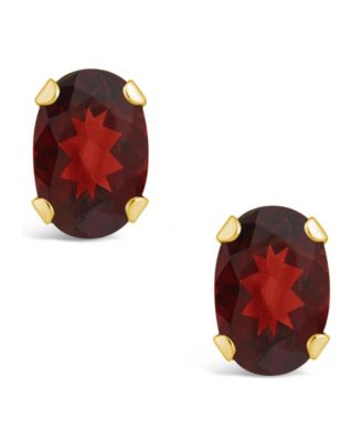 Gemstone Stud Earrings in 10k Yellow Gold