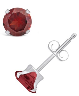 Gemstone Stud Earrings in 10k White Gold