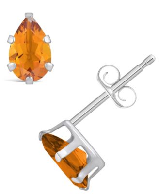 Gemstone Stud Earrings in 10k White Gold