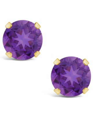 Gemstone Stud Earrings in 10k Yellow Gold