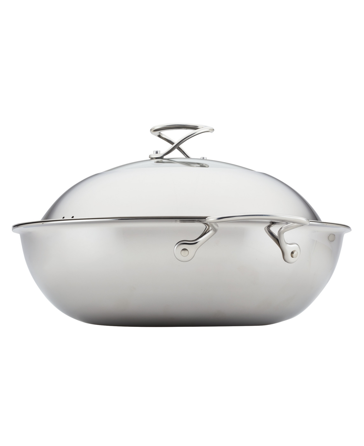Circulon CladInduction Wok with Glass Lid and Hybrid Steelshield and Non-stick Technology - Stainless Steel