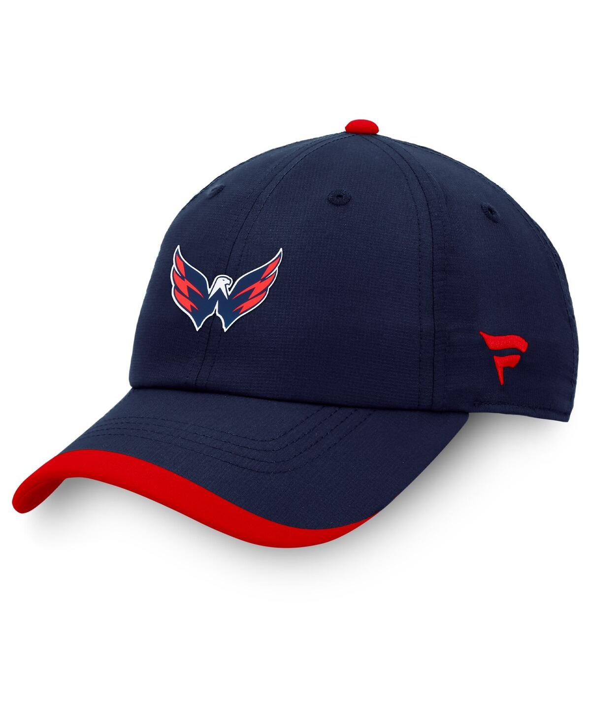 Shop Fanatics Men's  Navy Washington Capitals Authentic Pro Rink Pinnacle Adjustable Hat