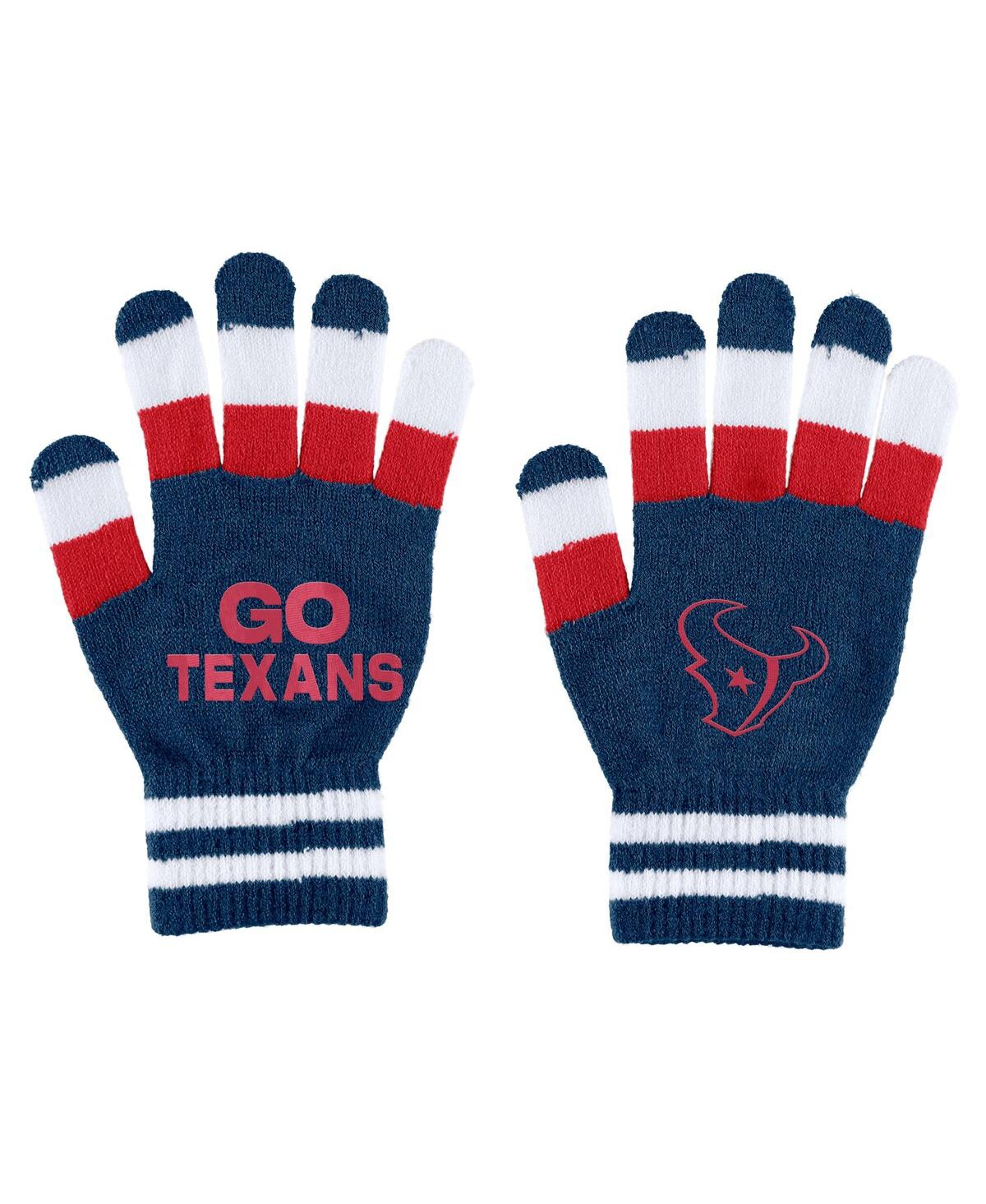Shop Wear By Erin Andrews Women's  Houston Texans Striped Scarf And Gloves Set In Multi