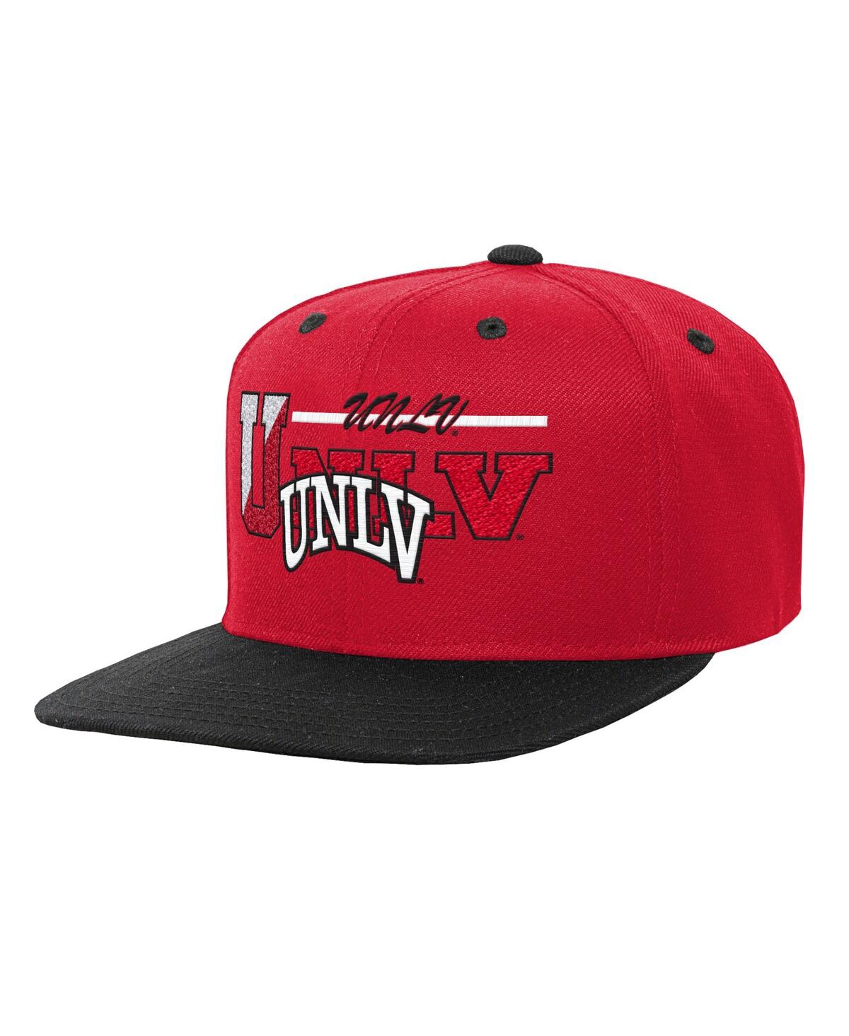 Mitchell & Ness Big Boys  Scarlet And Black Unlv Rebels Varsity Letter Snapback Hat In Scarlet,black
