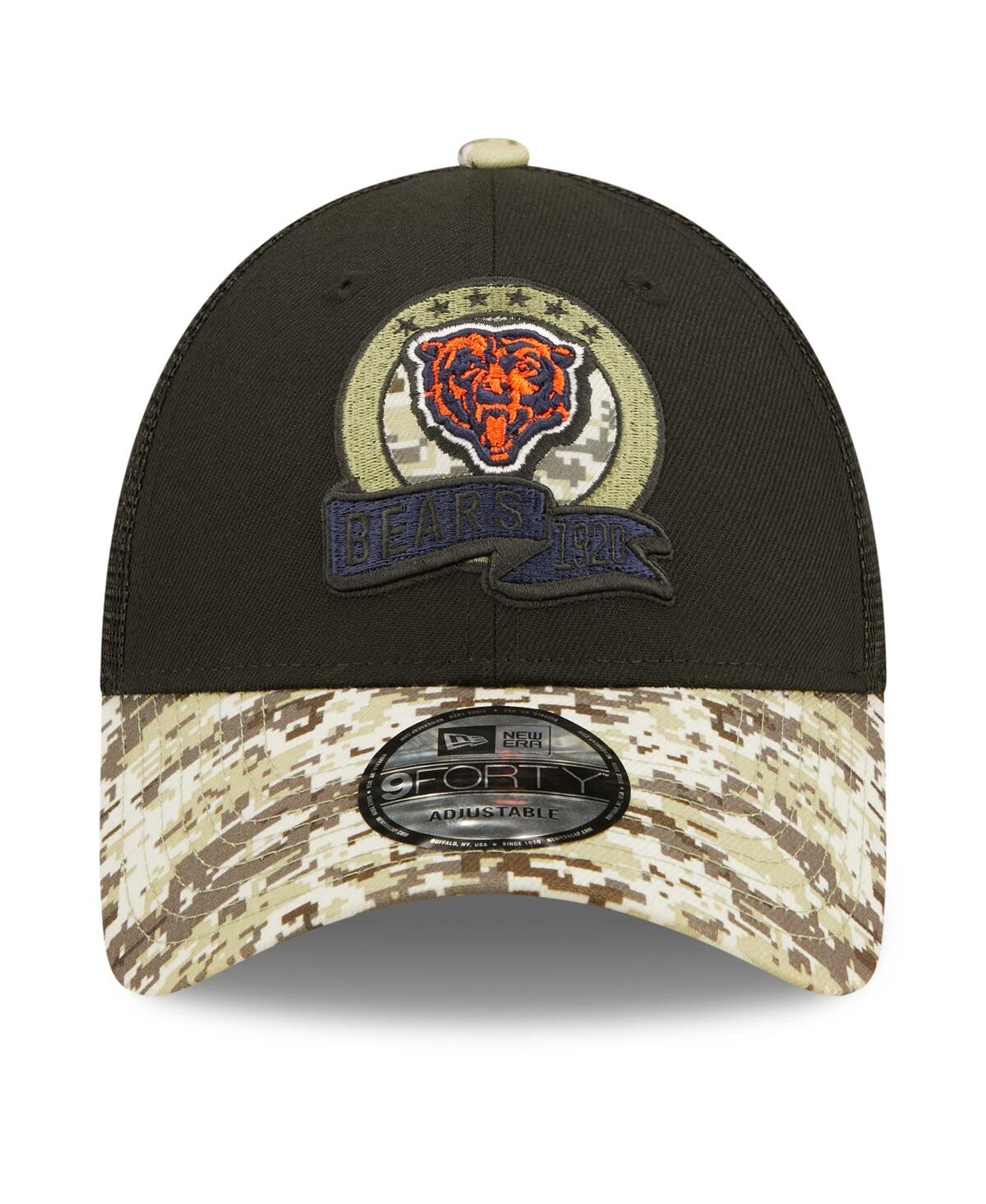 Shop New Era Big Boys  Black And Camo Chicago Bears 2022 Salute To Service 9forty Snapback Trucker Hat In Black,camo