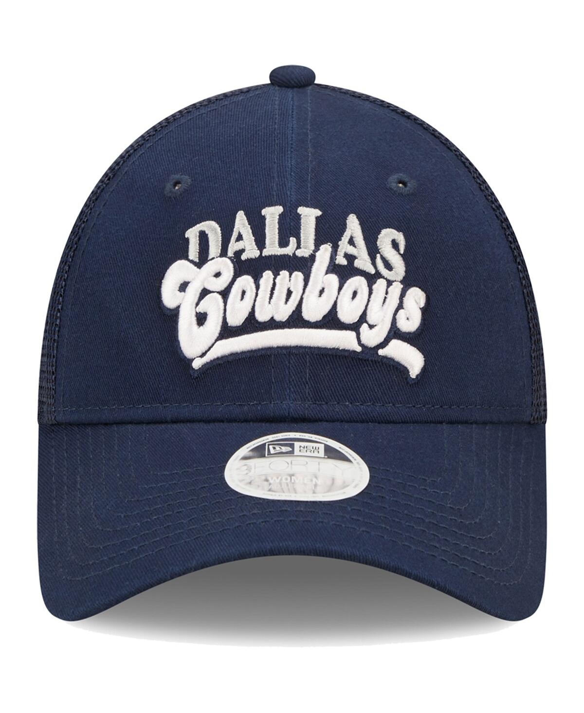 Shop New Era Women's  Navy Dallas Cowboys Team Trucker 9forty Snapback Hat