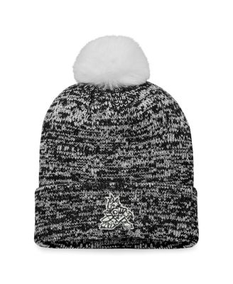 Women's Black Arizona Coyotes Glimmer Cuffed Knit Hat with Pom