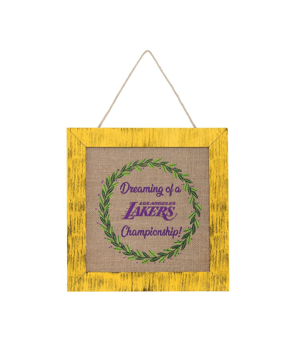 Los Angeles Lakers 12'' Double-Sided Burlap Sign - Yellow