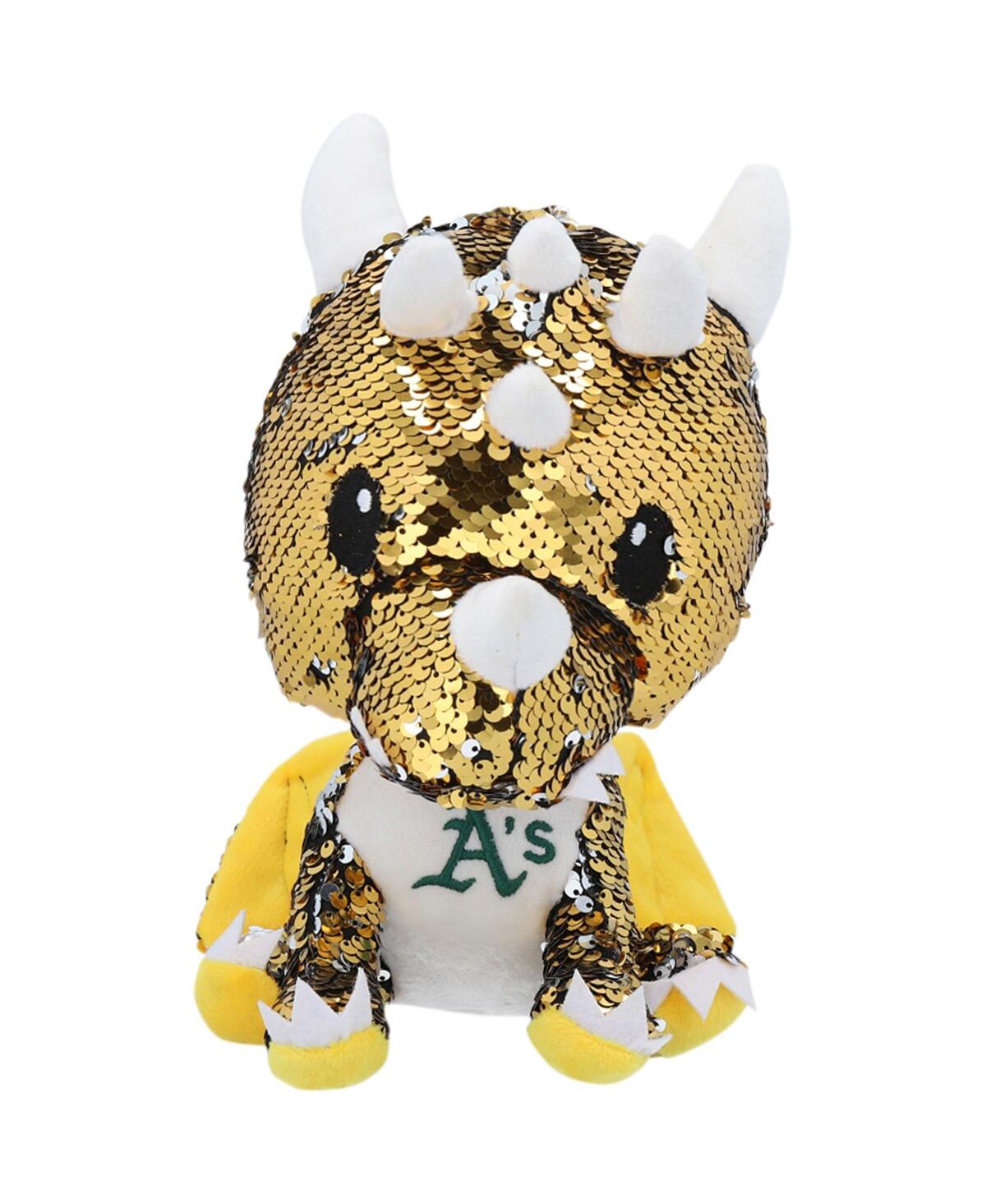 Foco Kids' Oakland Athletics Sequin Dragon Plush Toy In Gold
