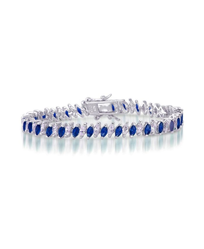 Silver & Blue Marquise Bracelet