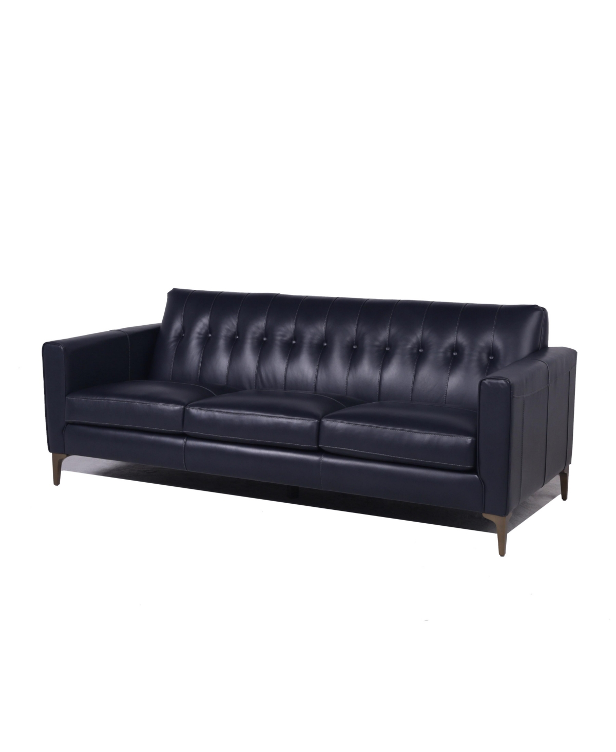 Nice Link Nataylyn Leather Sofa In Navy Blue