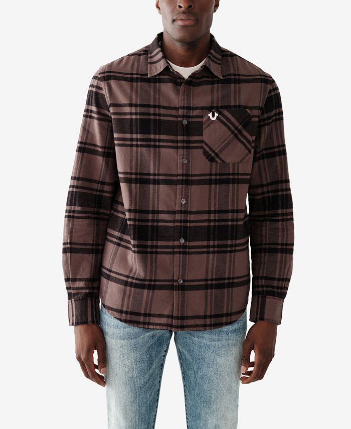 True Religion Men s Long Sleeve True SRS Plaid Shirt Macy s